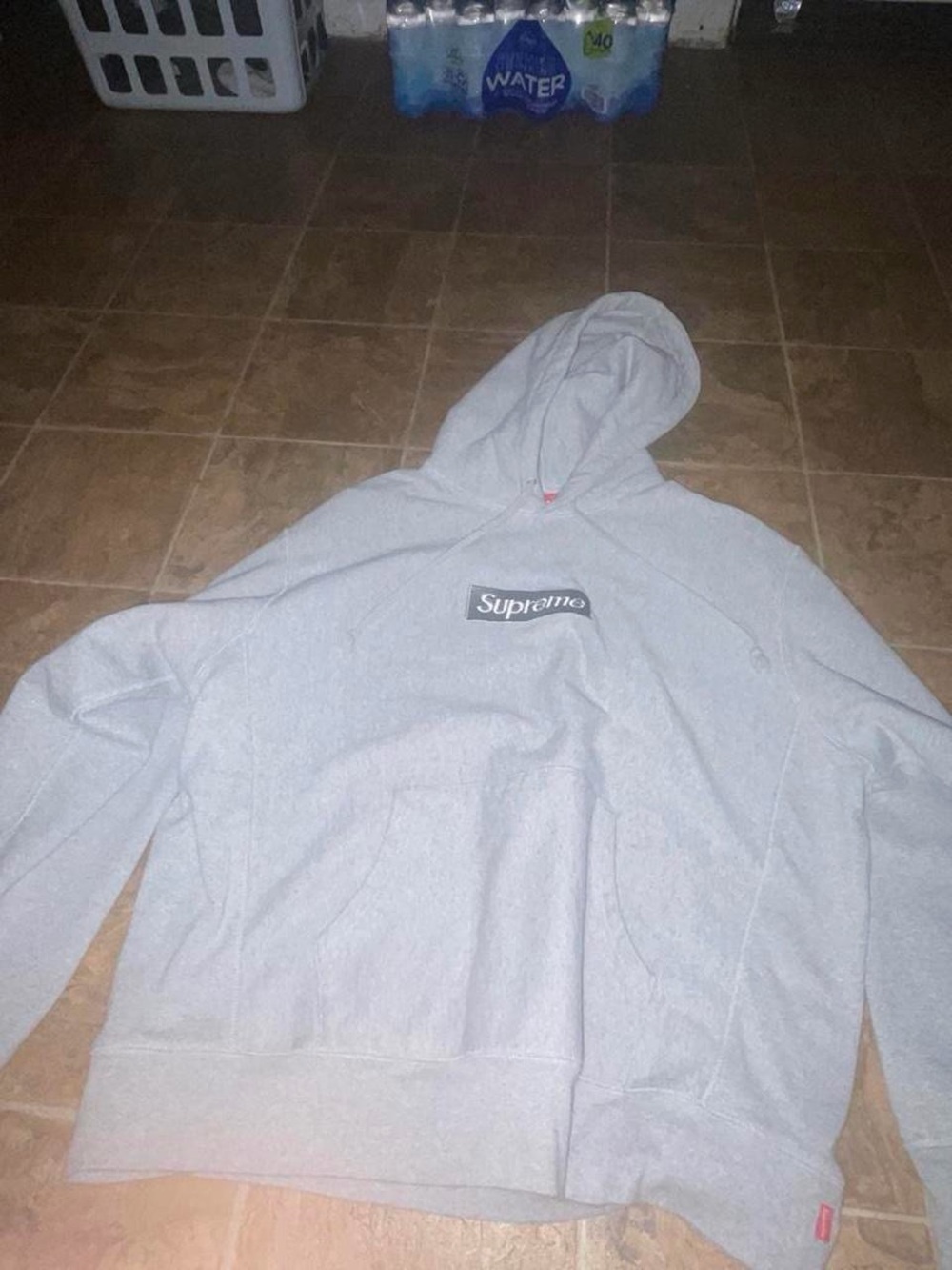 Supreme Light Gray Box Logo Hoodie